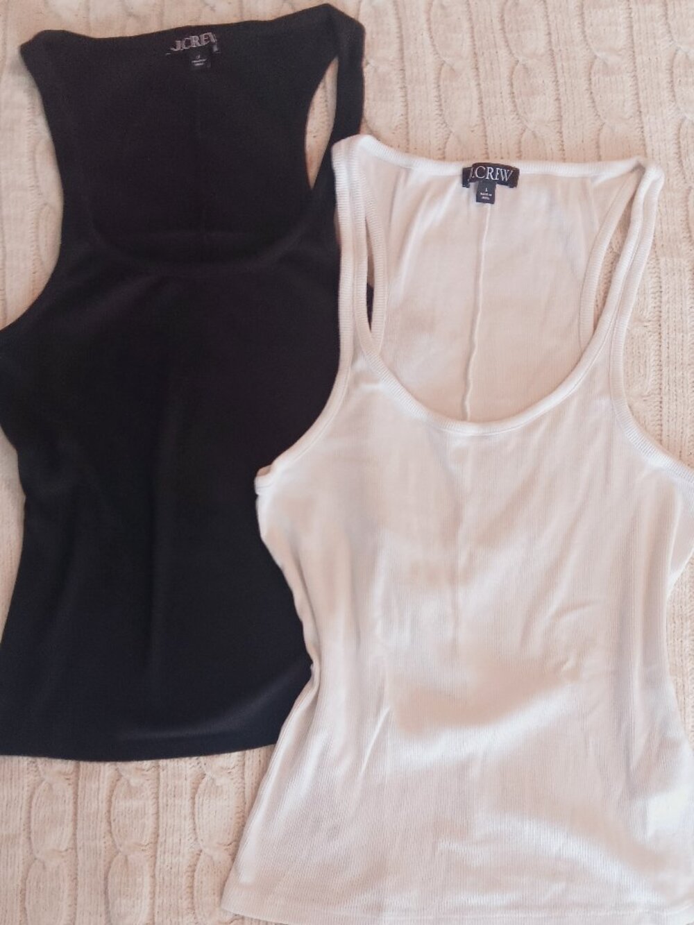 J. Crew Perfectly ribbed scoopneck tank tops L